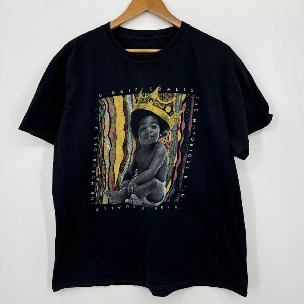 The Notorious BIG T-Shirt Men's Size L Black Biggie Smalls Rap Tee‎ Short Sleeve